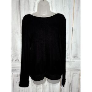 NWT JOAH BROWN BLACK GET IT V-NECK PULLOVER SWEATER REVERSIBLE SUPER‎ SOFT S/M